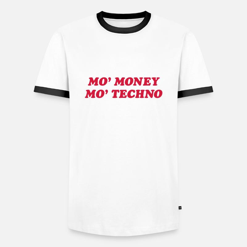 Mehr Techno - Männer Kontrast-T-Shirt - Weiß/Schwarz