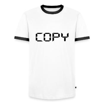 Copy Copy and Paste Vater Sohn Partner Shirt - Männer Kontrast-T-Shirt - Weiß/Schwarz - Vorne - AI Model Female 172 light (172cm) & AI Model Male 178 dark (178cm)