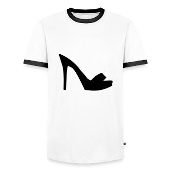chaussure - T-shirt contrasté Homme - blanc/noir - Devant - AI Model Female 172 light (172cm) & AI Model Male 178 dark (178cm)