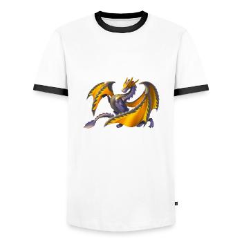 Magic metal dragon - dragon of the elements - Men's Ringer Shirt - white/black - Front - AI Model Female 172 light (172cm) & AI Model Male 178 dark (178cm)