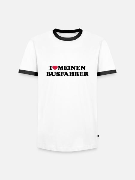 Busfahrer - Männer Kontrast-T-Shirt - Weiß/Schwarz