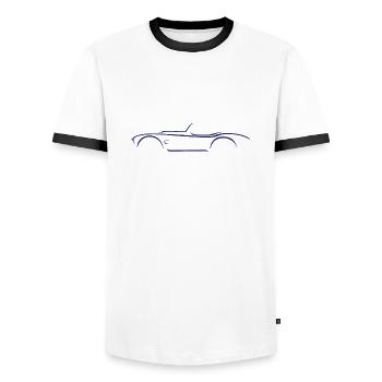 Esquisse Shelby AC Cobra - T-shirt contrasté Homme - blanc/noir - Devant - AI Model Female 172 light (172cm) & AI Model Male 178 dark (178cm)