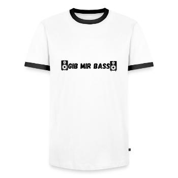Gib mir Bass - Männer Kontrast-T-Shirt - Weiß/Schwarz - Vorne - AI Model Female 172 light (172cm) & AI Model Male 178 dark (178cm)