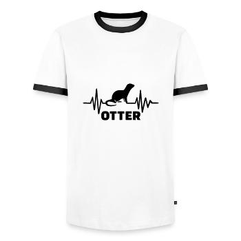 Otter - Männer Kontrast-T-Shirt - Weiß/Schwarz - Vorne - AI Model Female 172 light (172cm) & AI Model Male 178 dark (178cm)