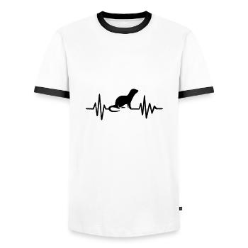 Otter - Männer Kontrast-T-Shirt - Weiß/Schwarz - Vorne - AI Model Female 172 light (172cm) & AI Model Male 178 dark (178cm)