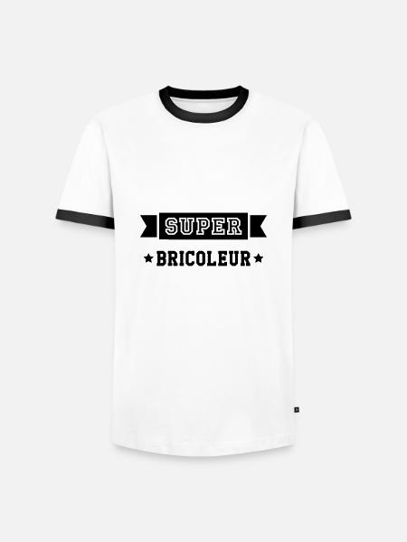 Super Handyman - Men's Ringer Shirt - white/black