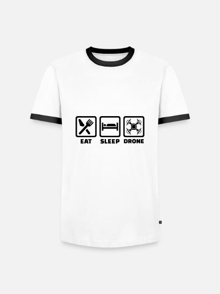 drone - Men's Ringer Shirt - white/black