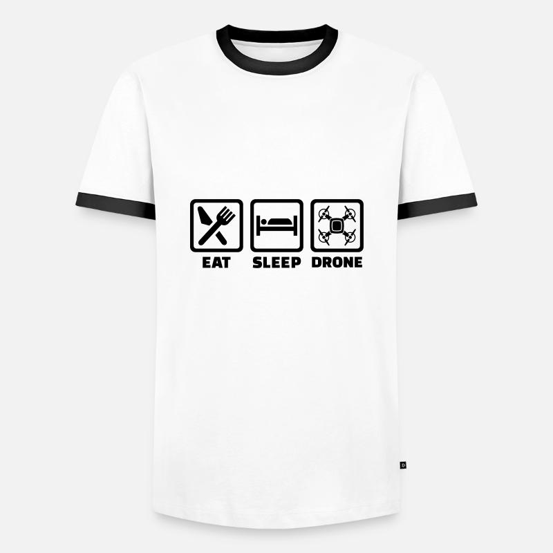 drone - Men's Ringer Shirt - white/black