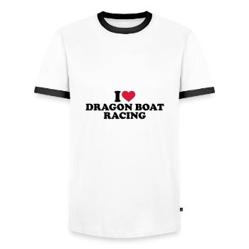 dragon boat - T-shirt contrasté Homme - blanc/noir - Devant - AI Model Female 172 light (172cm) & AI Model Male 178 dark (178cm)
