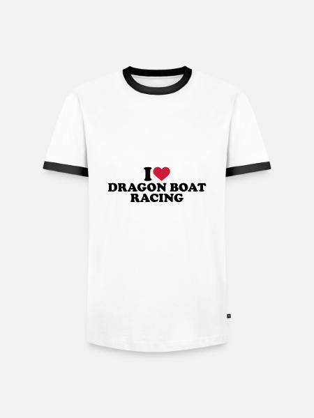 dragon boat - Herre kontrast-T-shirt - hvid/sort