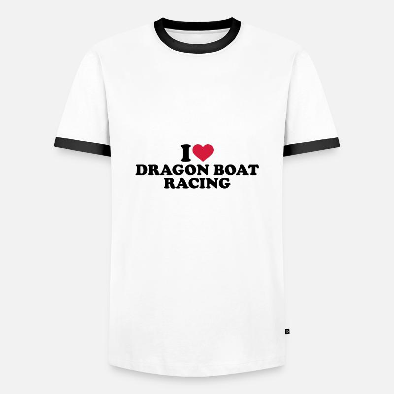 Drachenboot - Männer Kontrast-T-Shirt - Weiß/Schwarz