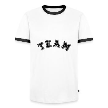 Team - Männer Kontrast-T-Shirt - Weiß/Schwarz - Vorne - AI Model Female 172 light (172cm) & AI Model Male 178 dark (178cm)