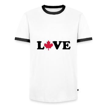 Canada - T-shirt contrasté Homme - blanc/noir - Devant - AI Model Female 172 light (172cm) & AI Model Male 178 dark (178cm)