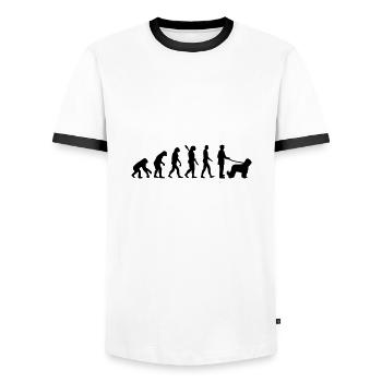 Briard - Men's Ringer Shirt - white/black - Front - AI Model Female 172 light (172cm) & AI Model Male 178 dark (178cm)