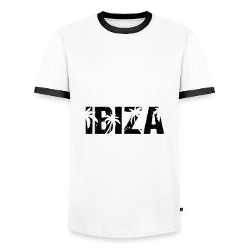 Ibiza Palmen - Männer Kontrast-T-Shirt - Weiß/Schwarz - Vorne - AI Model Female 172 light (172cm) & AI Model Male 178 dark (178cm)
