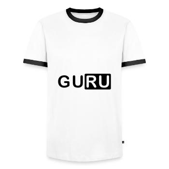 ★ Couleurs de conception modifiables ★ Pour tous les gourous - T-shirt contrasté Homme - blanc/noir - Devant - AI Model Female 172 light (172cm) & AI Model Male 178 dark (178cm)