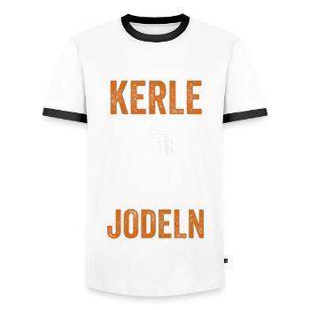Jodler Jodelmusik Jodelgesang - Männer Kontrast-T-Shirt - Weiß/Schwarz - Vorne - AI Model Female 172 light (172cm) & AI Model Male 178 dark (178cm)