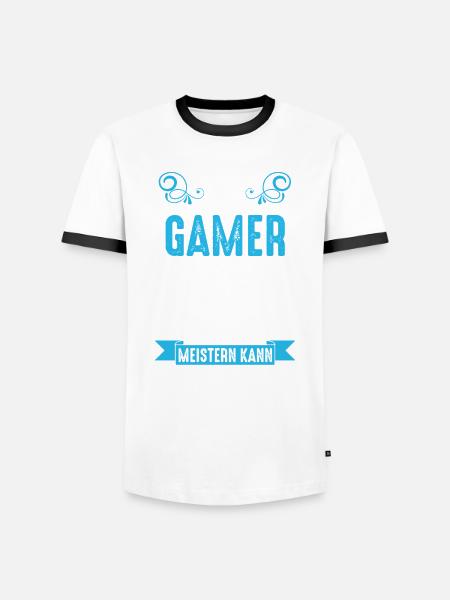 Zocker Zocken Gamer - Männer Kontrast-T-Shirt - Weiß/Schwarz