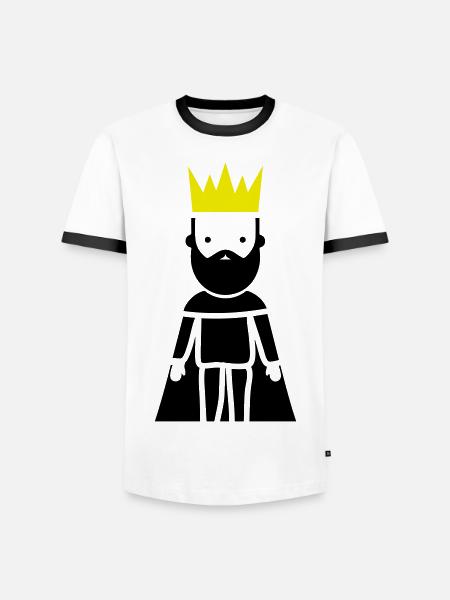 Majesty King - Men's Ringer Shirt - white/black