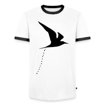 Kackvogel kackender vogel scheißender scheiße 1c - Männer Kontrast-T-Shirt - Weiß/Schwarz - Vorne - AI Model Female 172 light (172cm) & AI Model Male 178 dark (178cm)