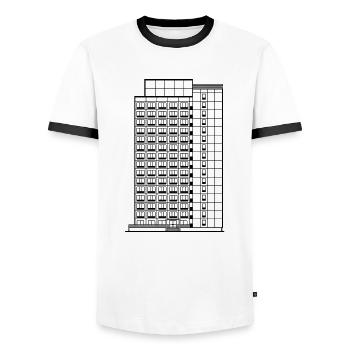 ph16 - Männer Kontrast-T-Shirt - Weiß/Schwarz - Vorne - AI Model Female 172 light (172cm) & AI Model Male 178 dark (178cm)