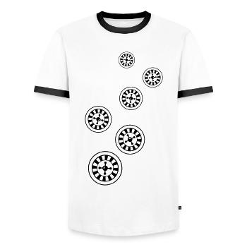 Roulette Icon Symbol - Men's Ringer Shirt - white/black - Front - AI Model Female 172 light (172cm) & AI Model Male 178 dark (178cm)