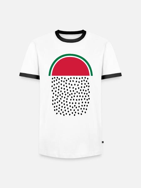 Watermelon Rain - Männer Kontrast-T-Shirt - Weiß/Schwarz