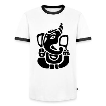 Ganesha Art - Männer Kontrast-T-Shirt - Weiß/Schwarz - Vorne - AI Model Female 172 light (172cm) & AI Model Male 178 dark (178cm)