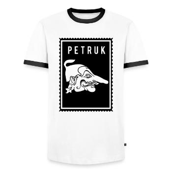 Petruk - Wayang - Männer Kontrast-T-Shirt - Weiß/Schwarz - Vorne - AI Model Female 172 light (172cm) & AI Model Male 178 dark (178cm)