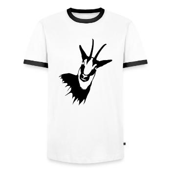Gams - Männer Kontrast-T-Shirt - Weiß/Schwarz - Vorne - AI Model Female 172 light (172cm) & AI Model Male 178 dark (178cm)