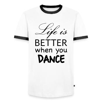 life better dance - Men's Ringer Shirt - white/black - Front - AI Model Female 172 light (172cm) & AI Model Male 178 dark (178cm)