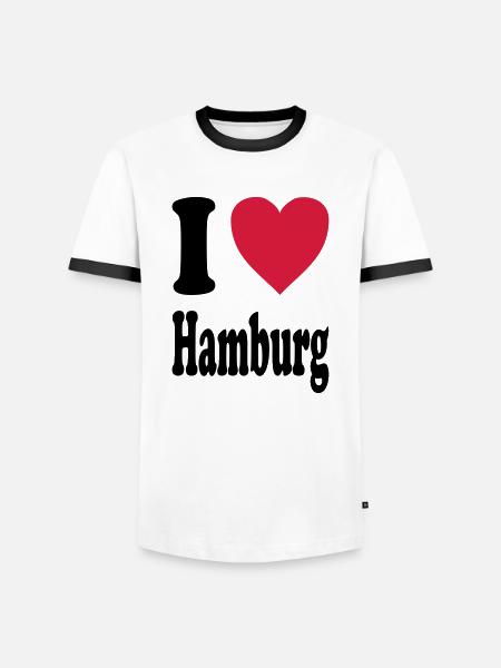 J'adore Hambourg - T-shirt contrasté Homme - blanc/noir