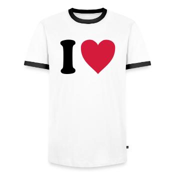 I love CATS - Men's Ringer Shirt - white/black - Front - AI Model Female 172 light (172cm) & AI Model Male 178 dark (178cm)