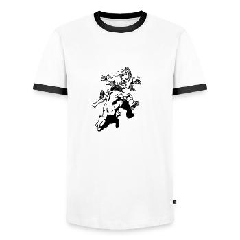 Vitamin C gegen freie Radikale - Männer Kontrast-T-Shirt - Weiß/Schwarz - Vorne - AI Model Female 172 light (172cm) & AI Model Male 178 dark (178cm)