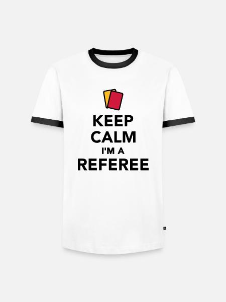 Schiedsrichter - Männer Kontrast-T-Shirt - Weiß/Schwarz