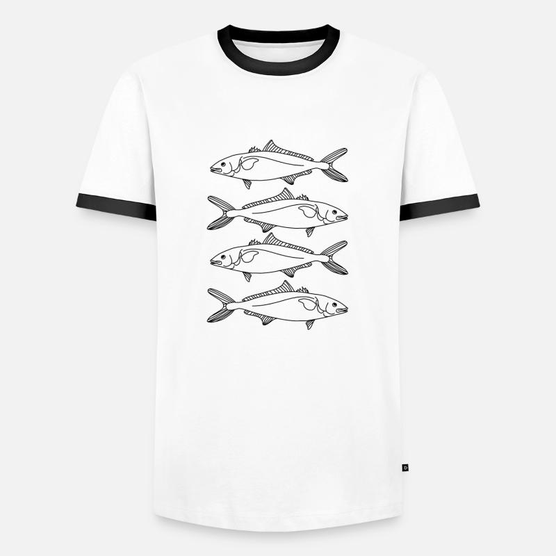Cod fish - Men's Ringer Shirt - white/black