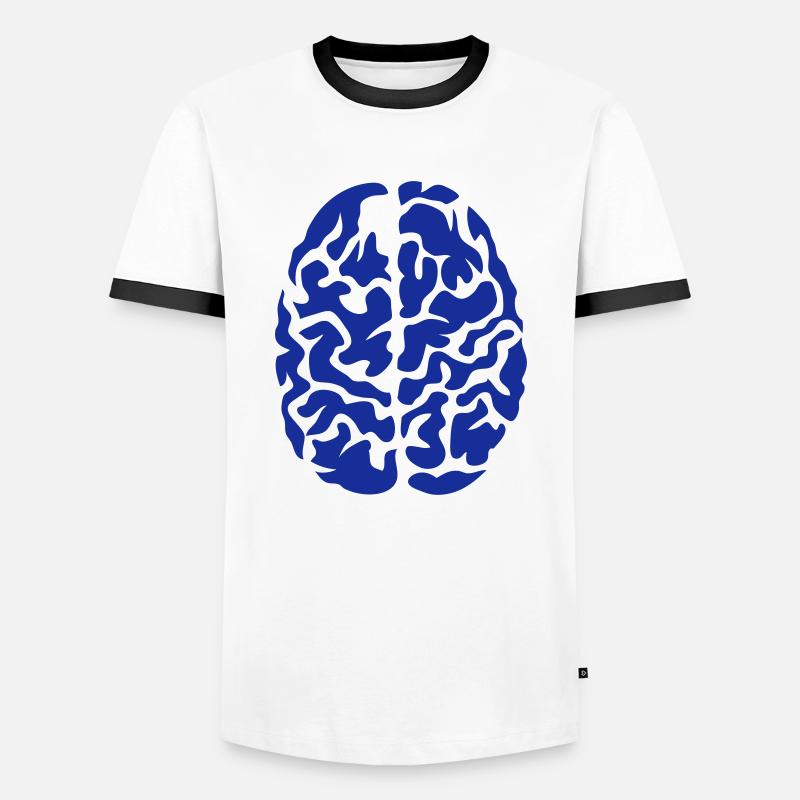 brain seen on drawing - Men's Ringer Shirt - white/black