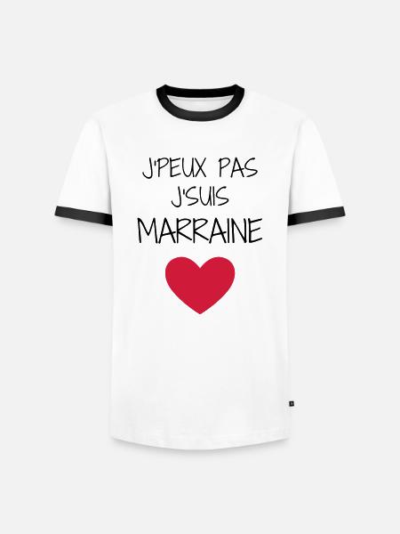 Parrain / Marraine / Filleule / Filleul - T-shirt contrasté Homme - blanc/noir