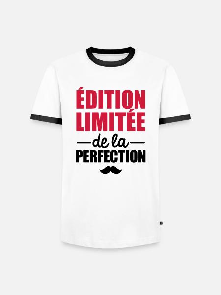 édition limitée de la perfection - T-shirt contrasté Homme - blanc/noir