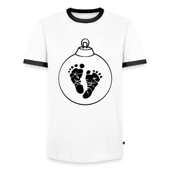 Baby Christmas ball Christmas pregnancy - Men's Ringer Shirt - white/black - Front - AI Model Female 172 light (172cm) & AI Model Male 178 dark (178cm)