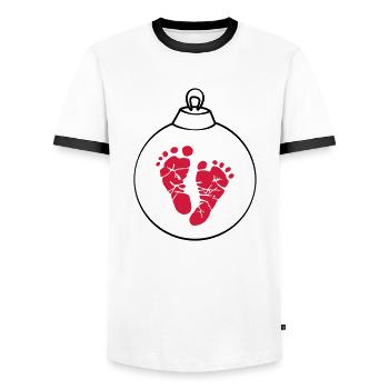 Baby Christmas ball Christmas pregnancy - Men's Ringer Shirt - white/black - Front - AI Model Female 172 light (172cm) & AI Model Male 178 dark (178cm)