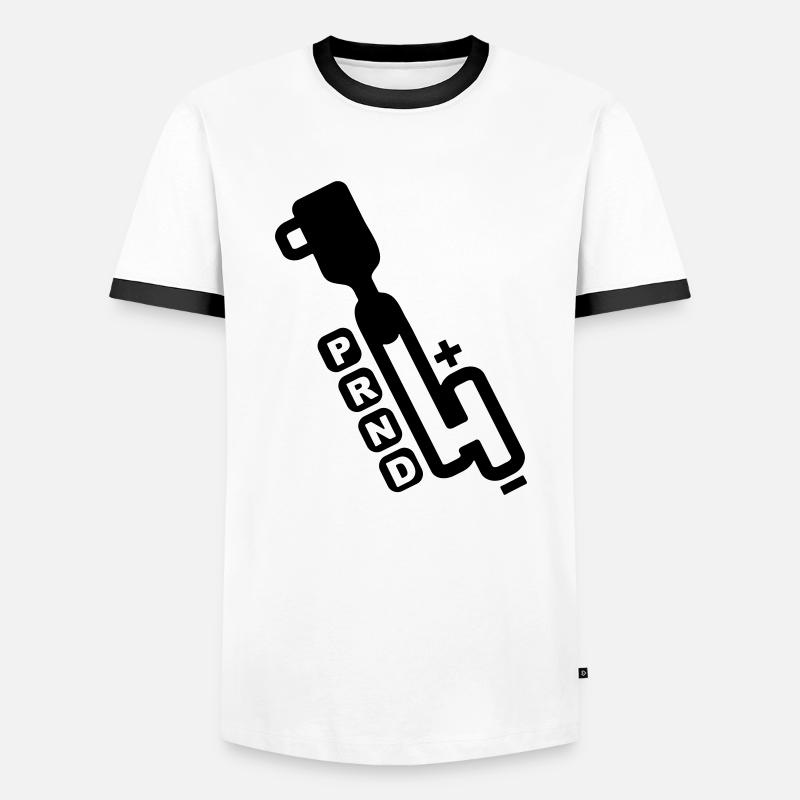 automatic gearbox - Men's Ringer Shirt - white/black