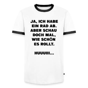 Rad ab lustiges Motto cooler witzig Spruch Vektor - Männer Kontrast-T-Shirt - Weiß/Schwarz - Vorne - AI Model Female 172 light (172cm) & AI Model Male 178 dark (178cm)