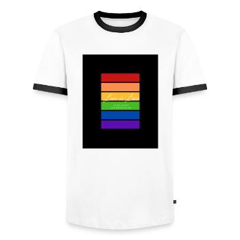 Love is Love - Männer Kontrast-T-Shirt - Weiß/Schwarz - Vorne - AI Model Female 172 light (172cm) & AI Model Male 178 dark (178cm)