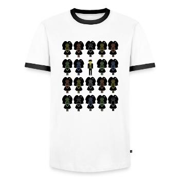 95% elsässisch mehrfarbig - Männer Kontrast-T-Shirt - Weiß/Schwarz - Vorne - AI Model Female 172 light (172cm) & AI Model Male 178 dark (178cm)