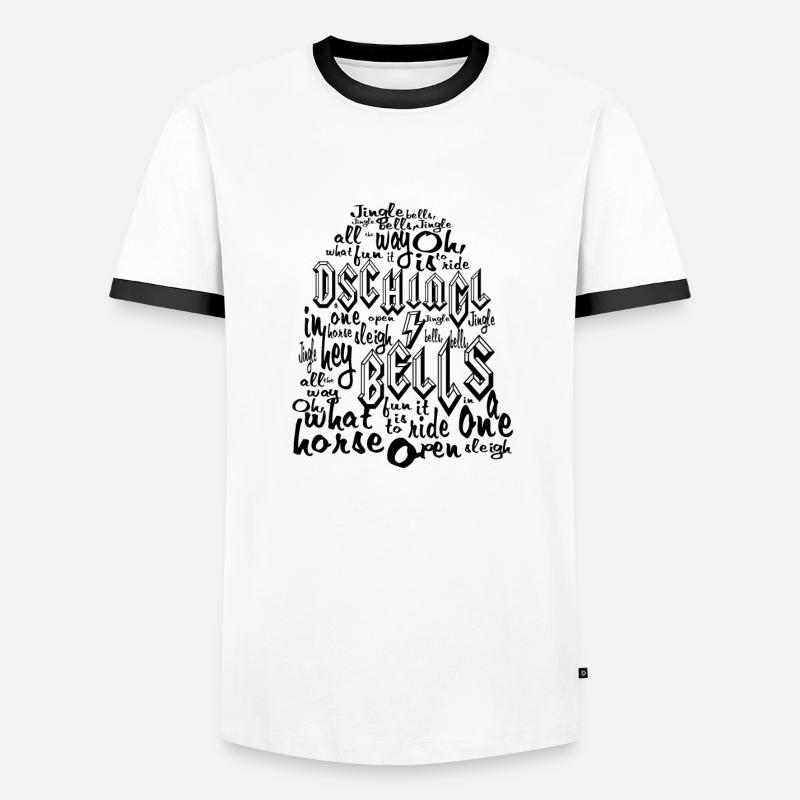Dschingl Bells - Männer Kontrast-T-Shirt - Weiß/Schwarz