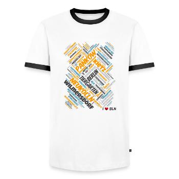 Berlin - Männer Kontrast-T-Shirt - Weiß/Schwarz - Vorne - AI Model Female 172 light (172cm) & AI Model Male 178 dark (178cm)