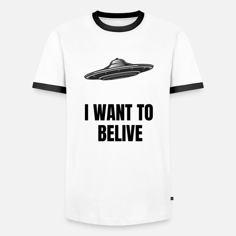Ich möchte glauben - Männer Kontrast-T-Shirt - Weiß/Schwarz