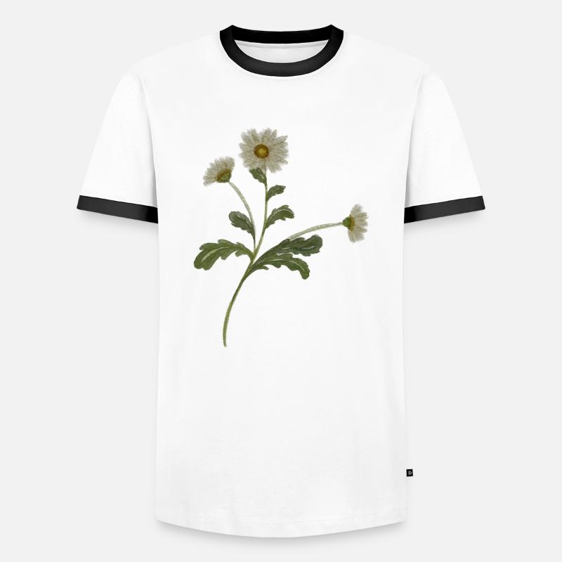 Gänseblümchen - Männer Kontrast-T-Shirt - Weiß/Schwarz