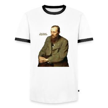 Le Grand Inquisiteur - T-shirt contrasté Homme - blanc/noir - Devant - AI Model Female 172 light (172cm) & AI Model Male 178 dark (178cm)